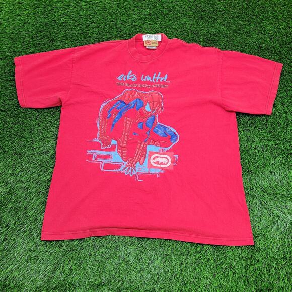Vintage Echo-Unlimited Spider-Man Shirt 2XL 25x31 Red Y2K - Picture 1 of 13